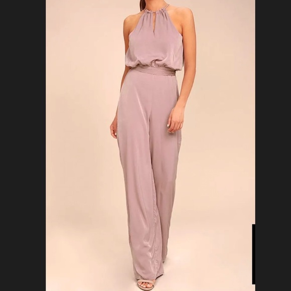 Lulus Pants - Lulus NWT Mauve Dance With You Halter Jumpsuit LRG